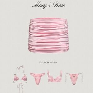 Mary's Rose Pink Ruched Bikini Skirt size large